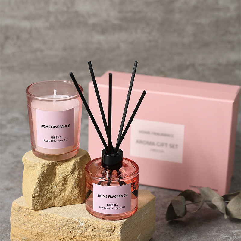 Home Fragrance Rituals - Premium rietdiffuser en kaars cadeauset, langdurige