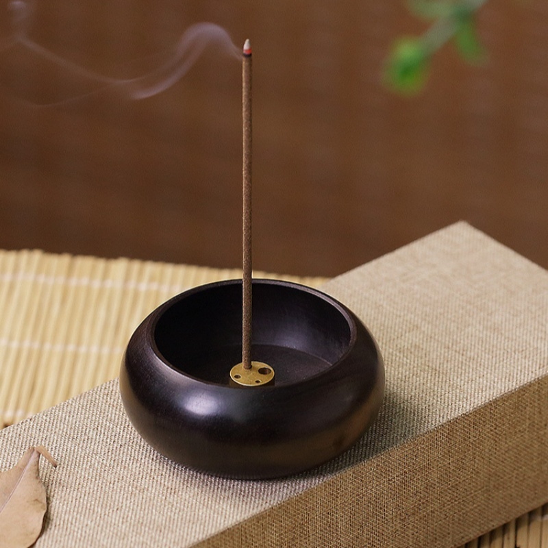 Home Fragrance Plug In - Houten komvormige mini wierookhouder van rozenhout,